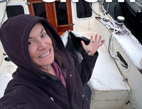 Snow day on my sailboat