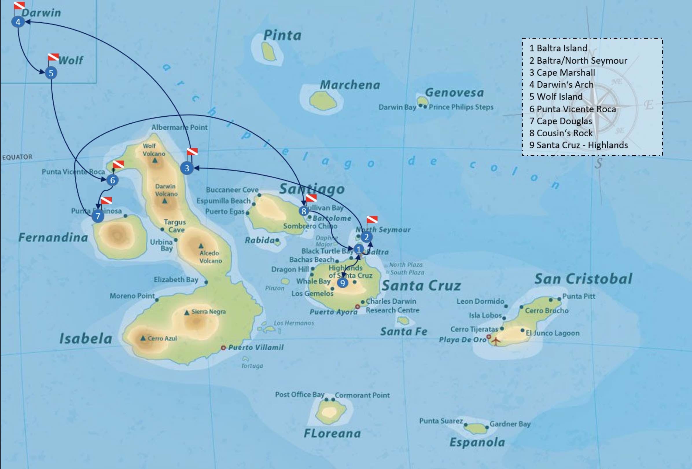 Screenshot SCUBA DIVING GALAPAGOS ITINERARY